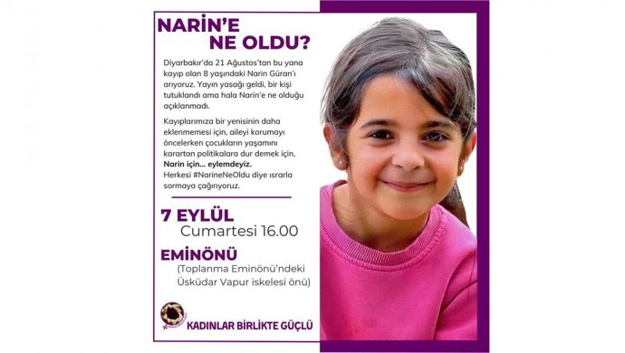 Kadınlar Birlikte Güçlü’den ‘Narin’i arıyoruz’ eylemi