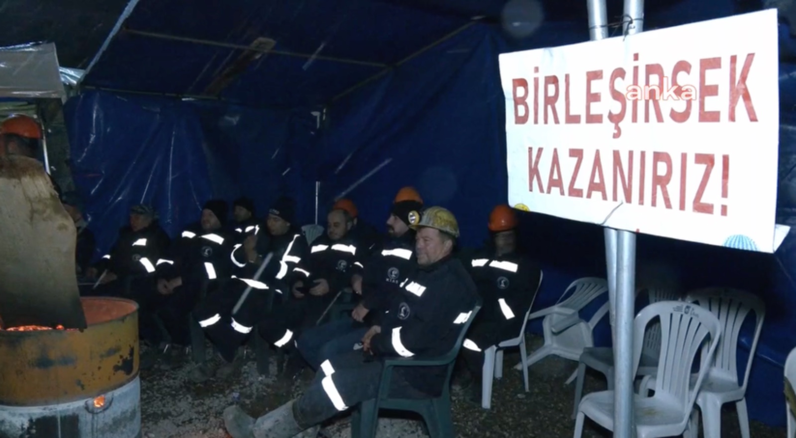 Ankara’da madencilerin eylemi sürüyor: Kar yağışına rağmen sonuna kadar gideceğiz
