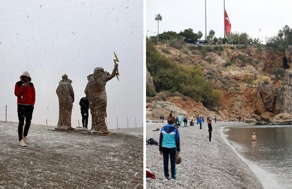 Antalya’da bir günde iki mevsim