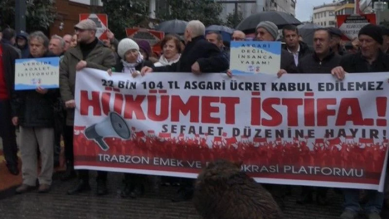 Trabzon’da asgari ücret protestosu