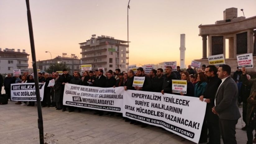 Hatay’da Suriye’deki Aleviler için basın açıklaması