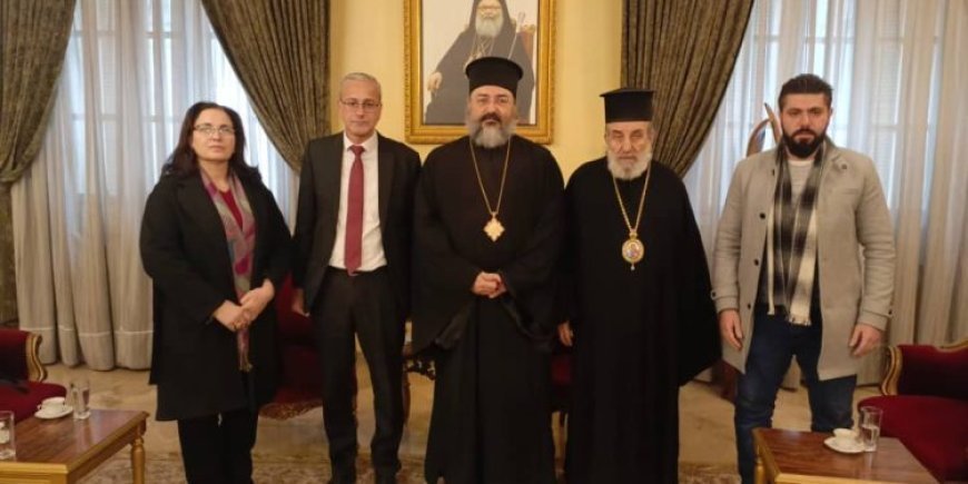 Süryani Birliği Şam’da Rum Ortodoks Kilisesi Patrikhanesi’ni ziyaret etti