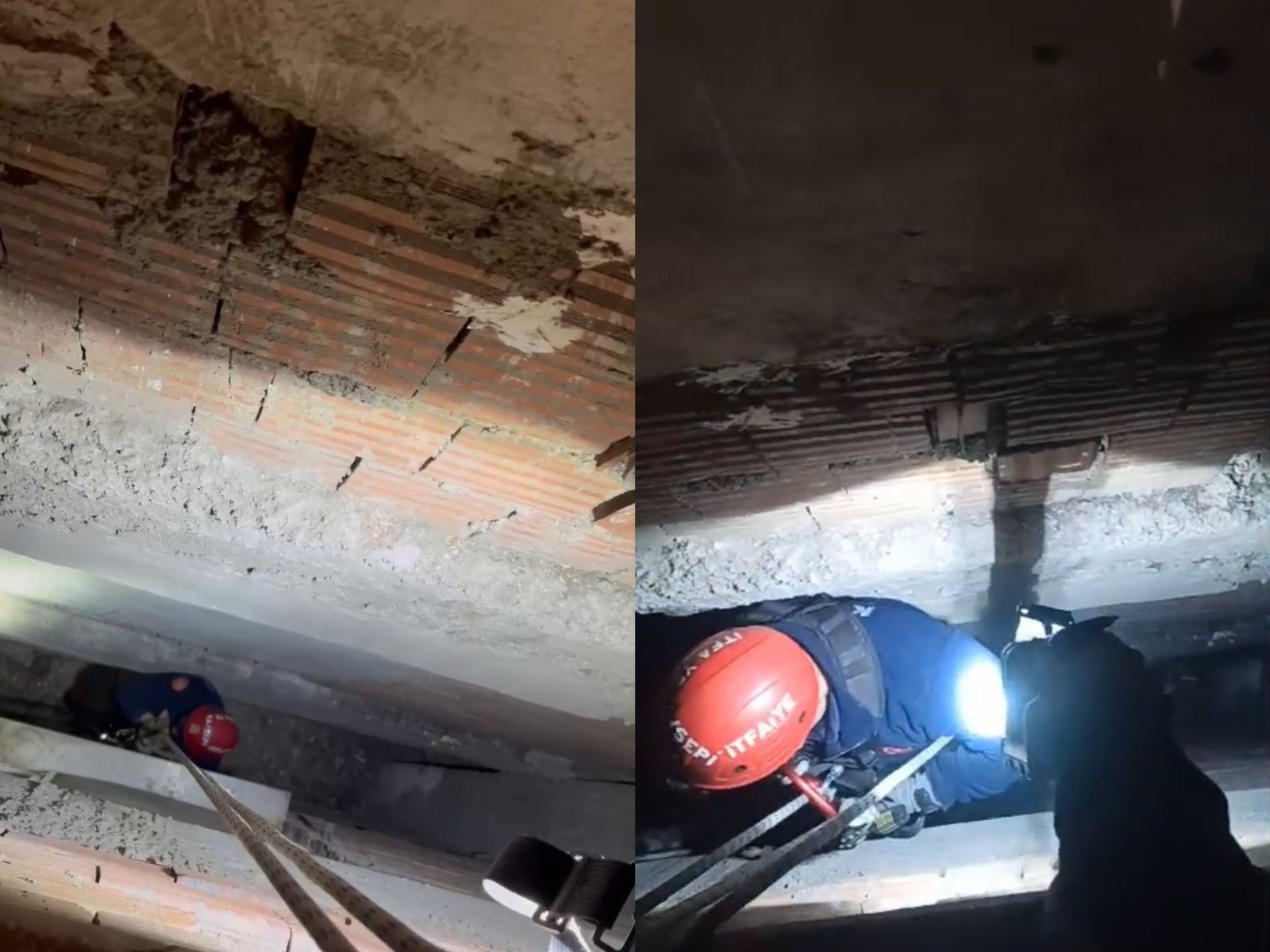 Havalandırma boşluğunda mahsur kalan güvercin kurtarıldı