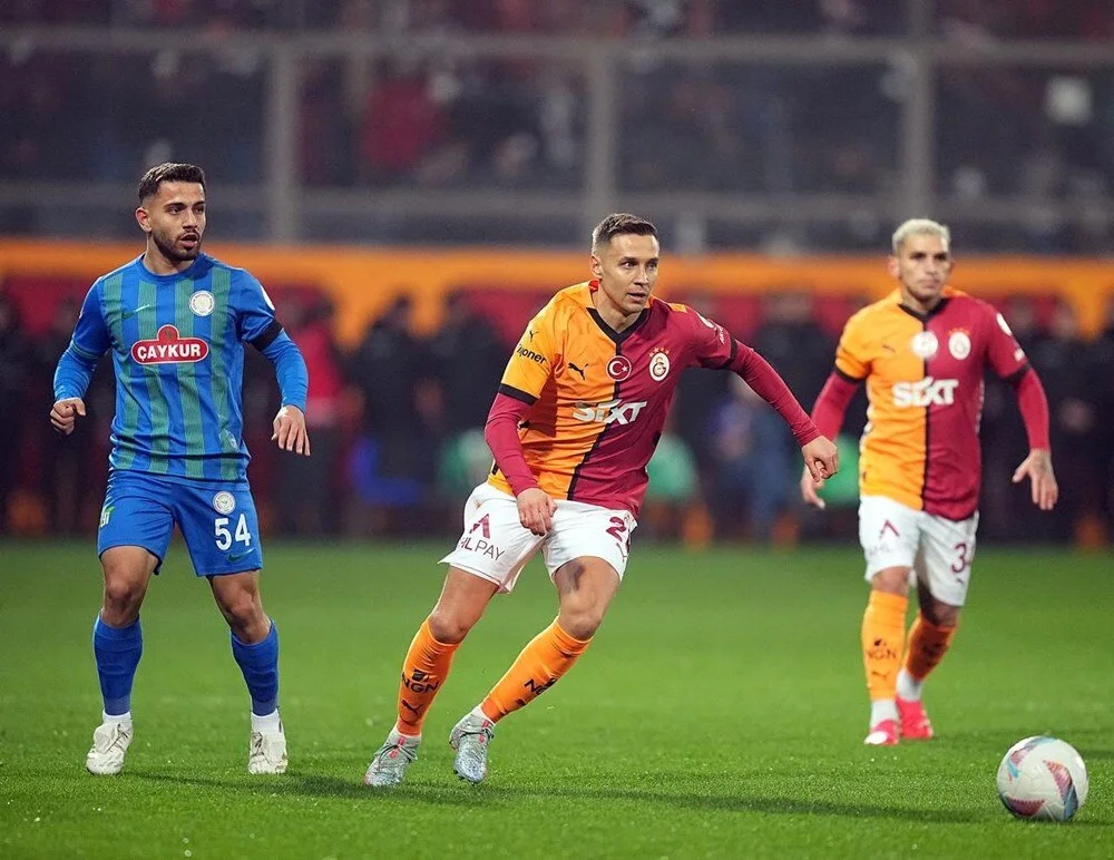 Galatasaray derbi öncesi Rize’de zorlandı: 2-1
