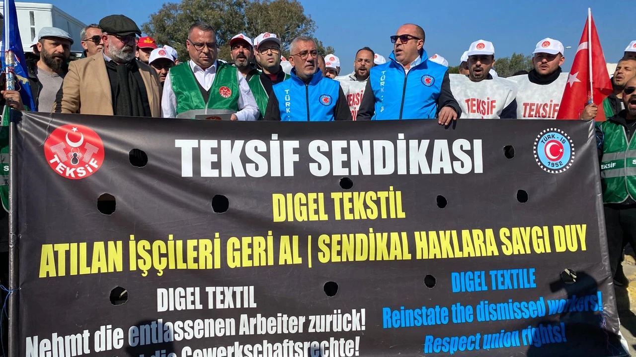 Digel işçileri Alman Konsolosluğu önünde