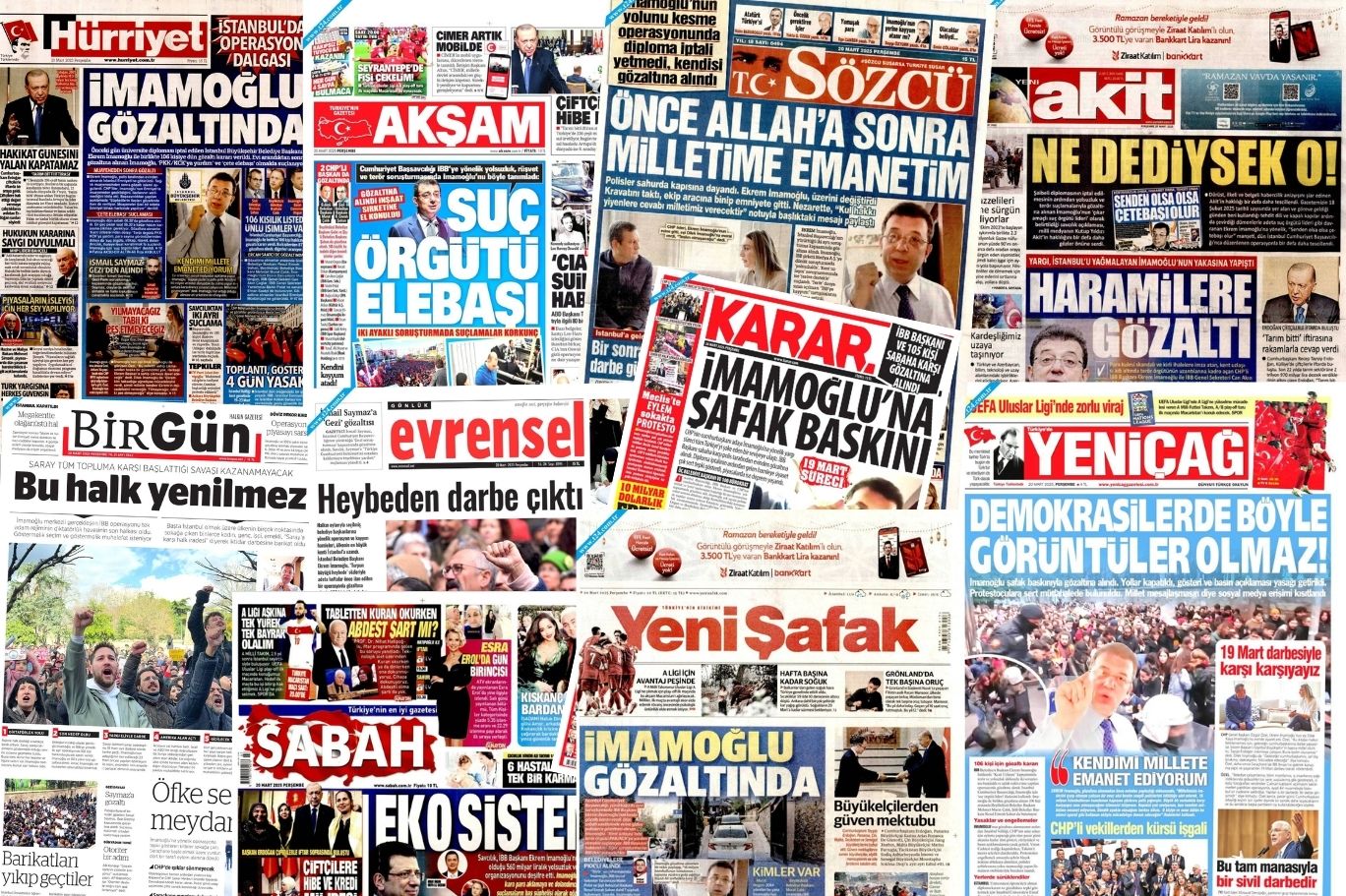 İmamoğlu’na yönelik operasyon gazete manşetlerinde nasıl görüldü?