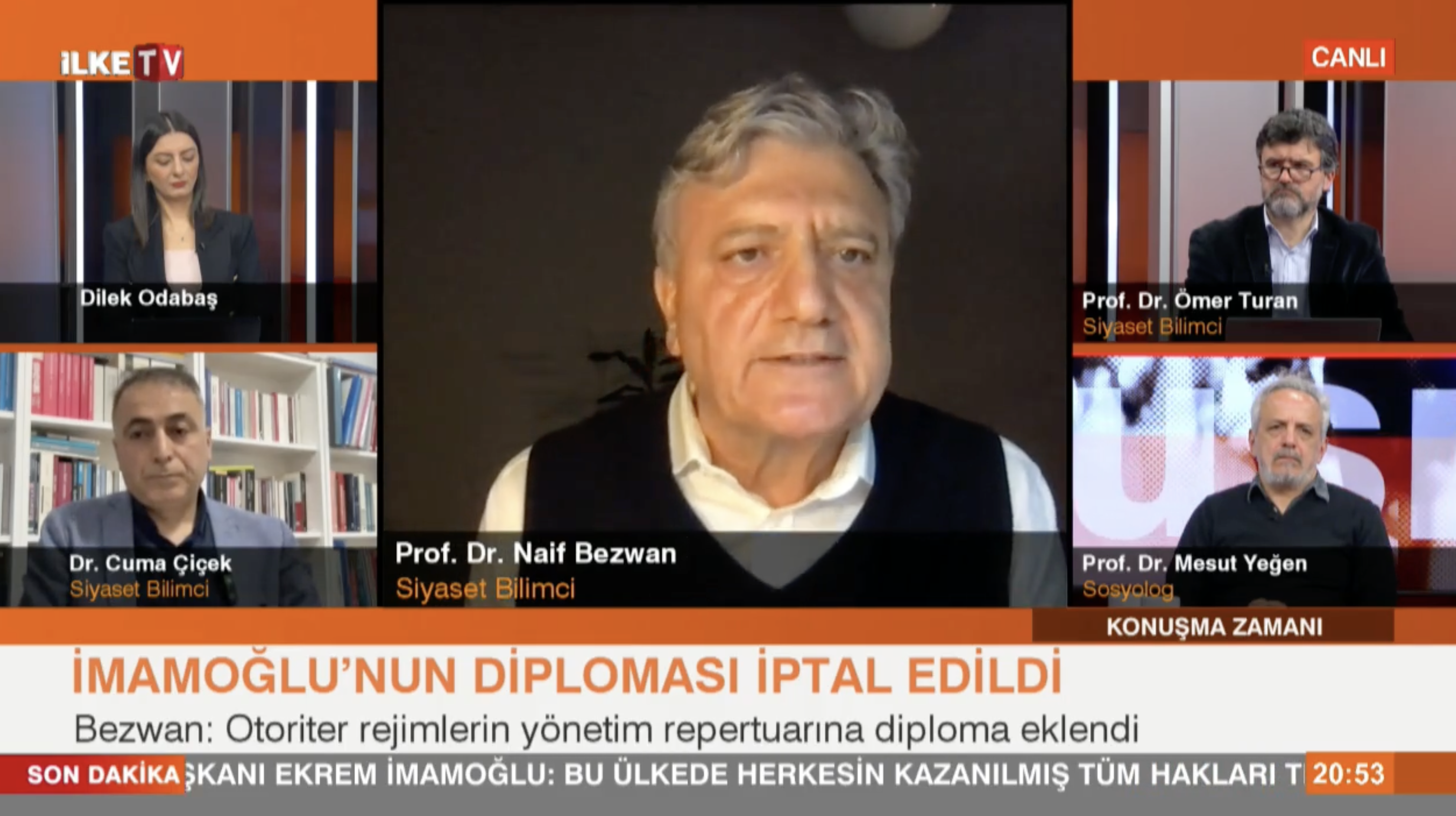 Türkiye ve dünya gündemleri İlke TV’de Konuşma Zamanı’nda değerlendirildi