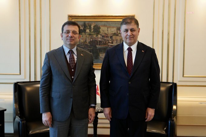 Ekrem İmamoğlu, İzmir Büyükşehir Belediye Başkanı Cemil Tugay ile görüştü