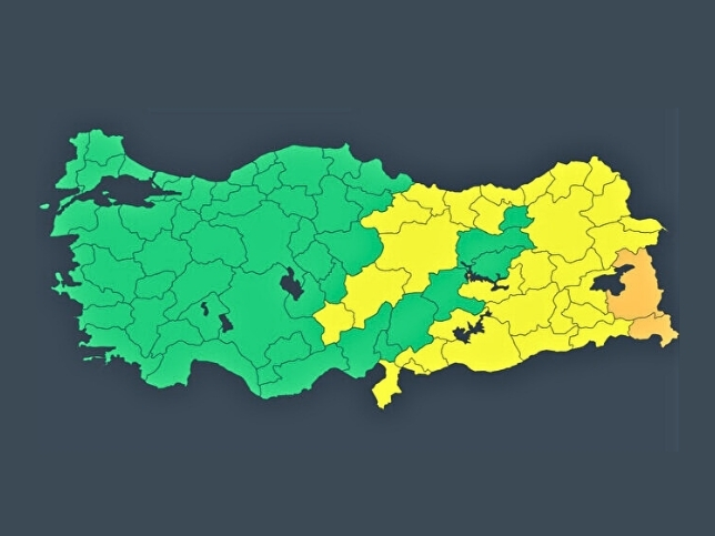 31 il için sarı ve turuncu kodlu sağanak uyarısı