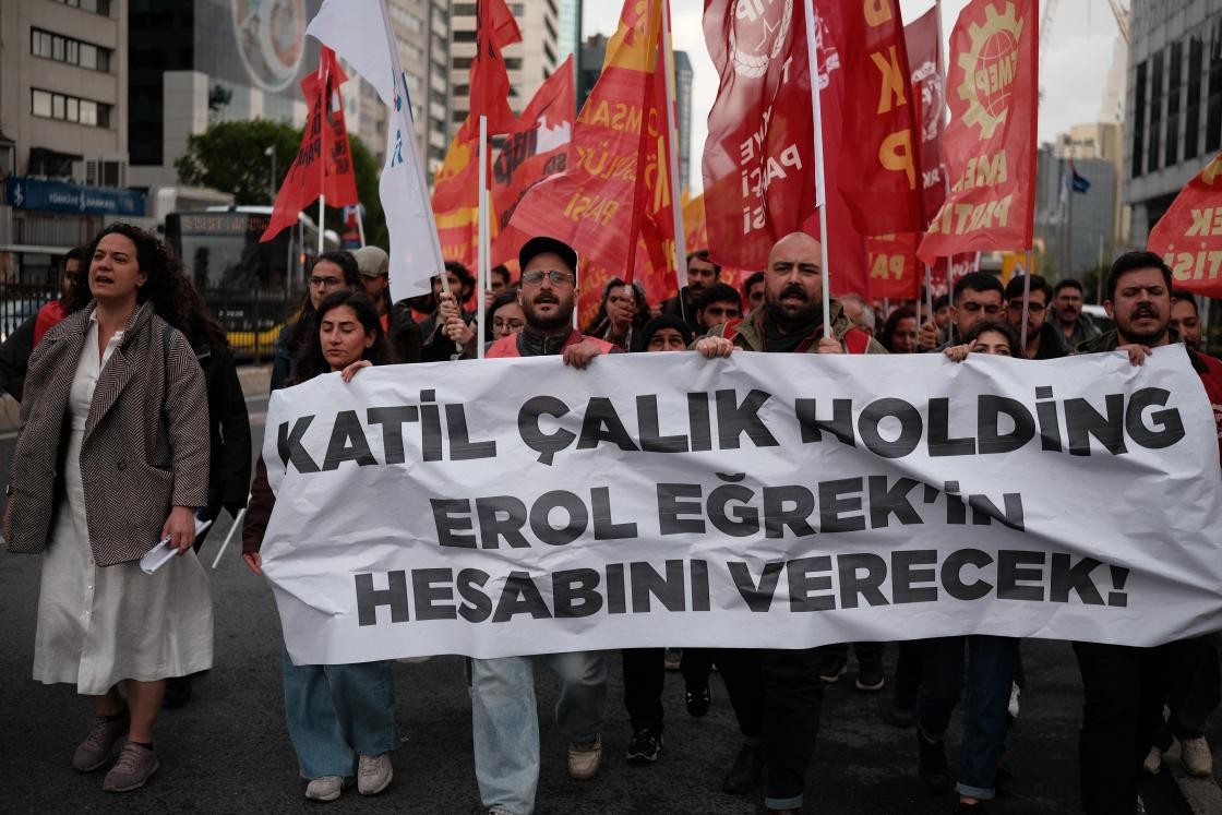 Erol Eğrek’in öldürülmesi: Çalık Holding önünde protesto