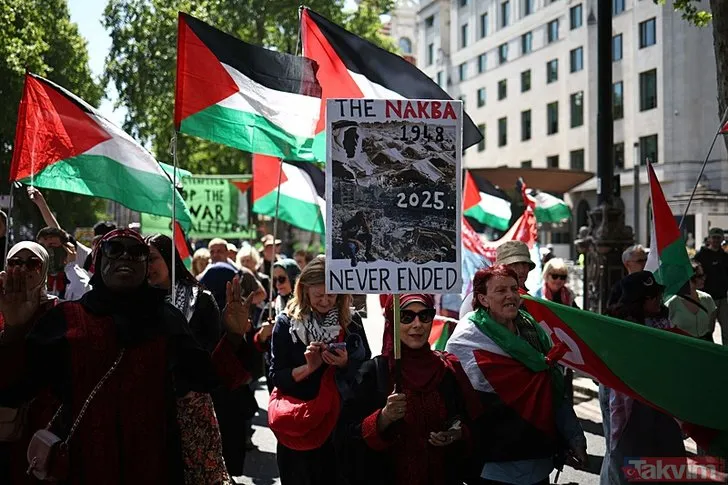 Londra’daki ‘Nakba’ protestosunda İngiltere hükümetine tepki