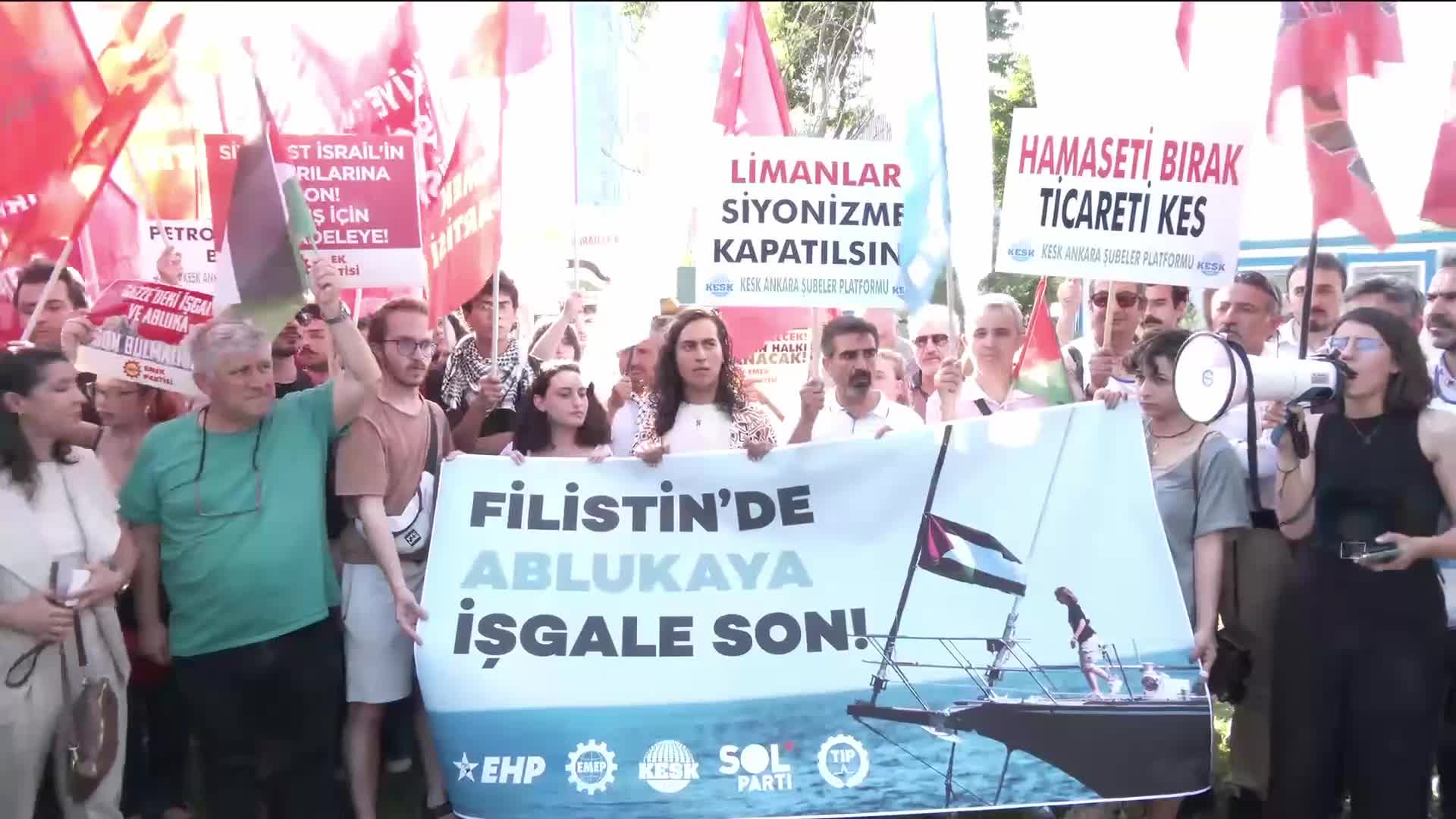 ABD Büyükelçiliği önünde Gazze eylemi