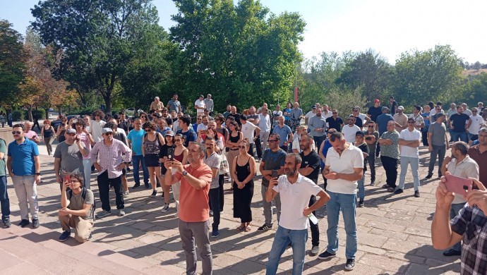ODTÜ’de kamu emekçileri greve gitti