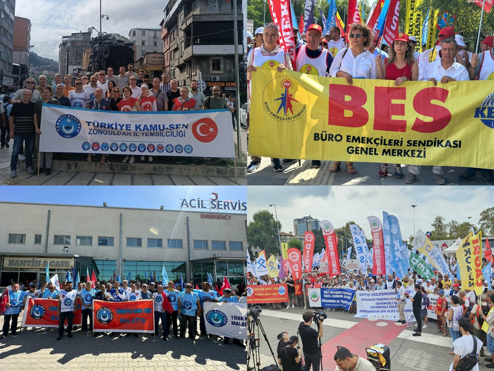 Türkiye genelinde iş bırakan kamu emekçilerinden protestolar