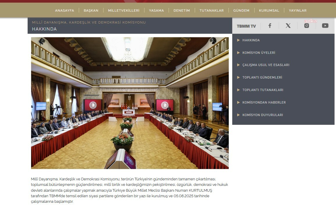 Milli Dayanışma, Kardeşlik ve Demokrasi Komisyonu’na özel internet sitesi hazırlandı