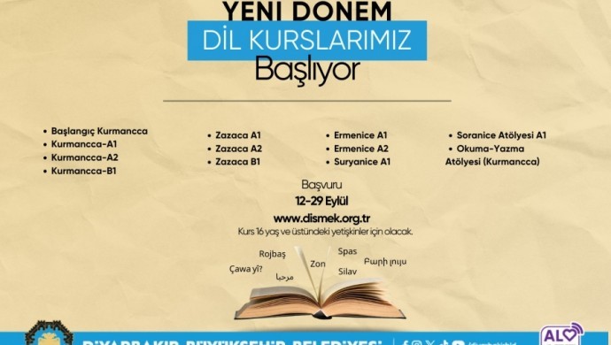 Diyarbakır Büyükşehir Belediyesi’nin dil kursu başvuruları başladı