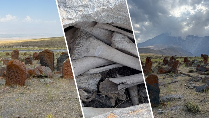 Ermeni mezarlığında insan kemikleri yüzeye çıktı