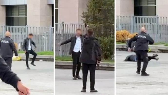 İstanbul Adliyesi önünde silahlı kişi kendini vurdu