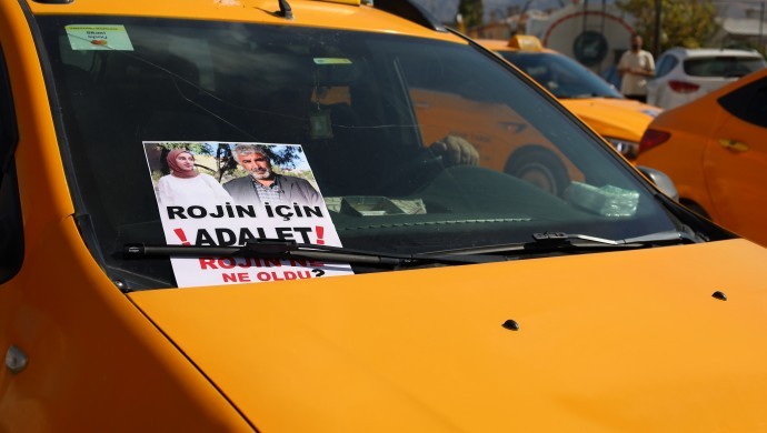 Taksiciler de eylemdeydi: ‘Rojin için sessiz kalmayacağız’