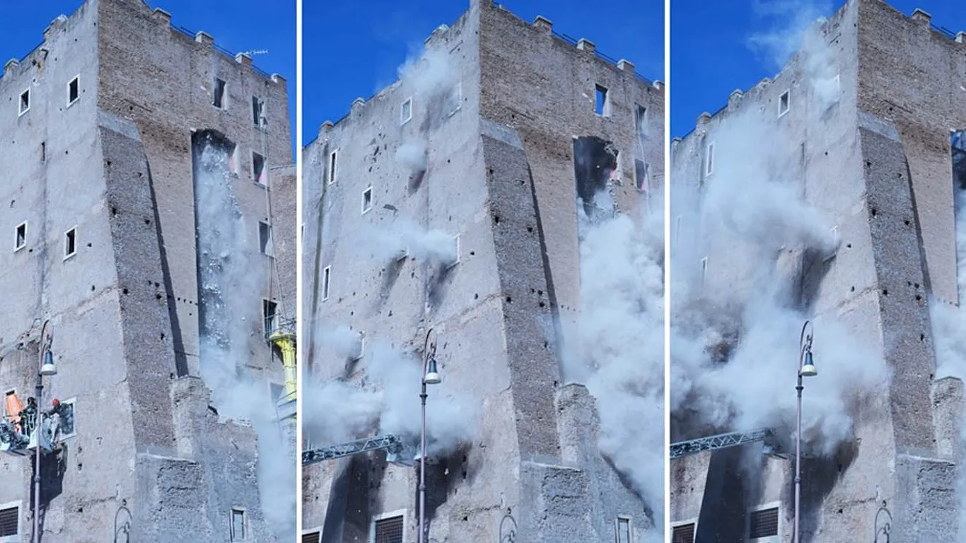 Roma’da tarihi kule çöktü: 1 işçi hayatını kaybetti