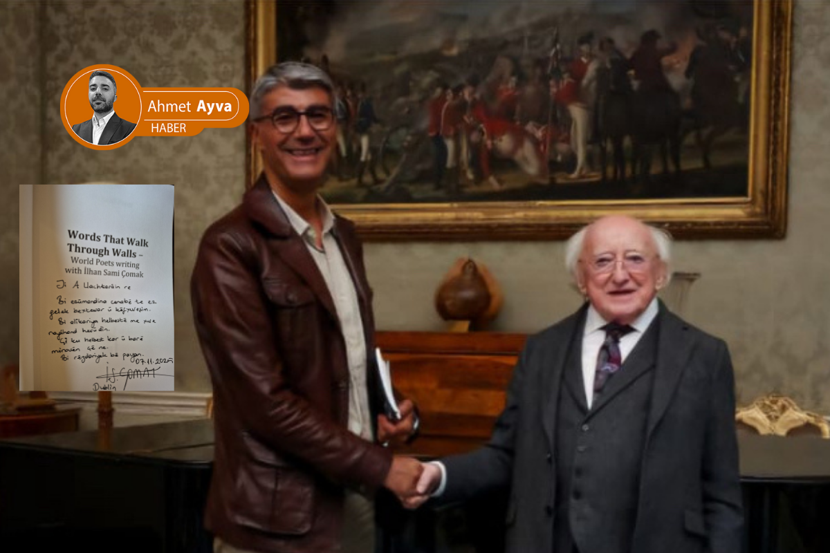 İrlanda Cumhurbaşkanı, Kürt Şair İlhan Sami Çomak’ı kabul etti: Kürtlerin anadil hakkı konuşuldu