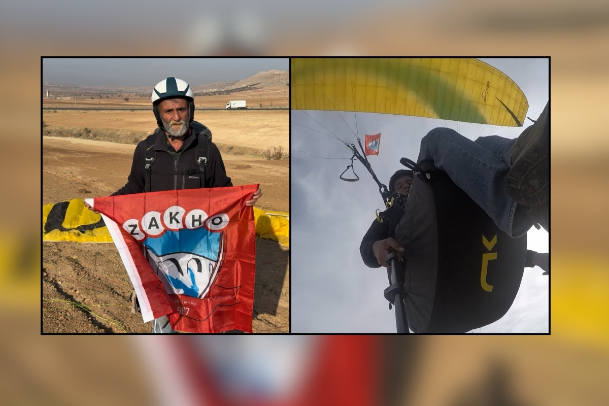 Uçan Kürt bu kez Zaho SK taraftarlarına destek için uçtu