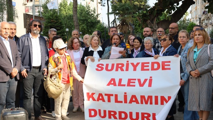 Suriye’deki Alevilere yönelik katliam Mersin’de protesto edildi