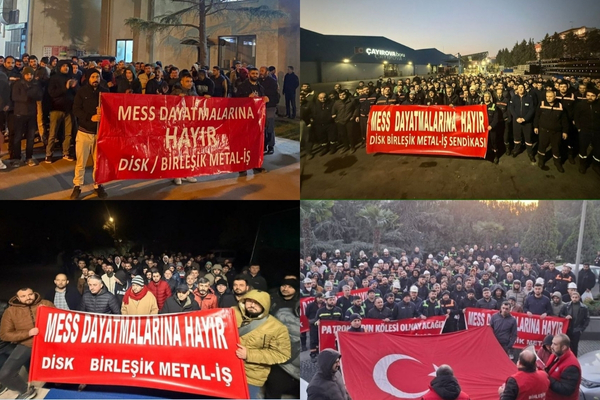 Metal işçilerinden MESS’in zam dayatmasına karşı işe geç başlama protestosu