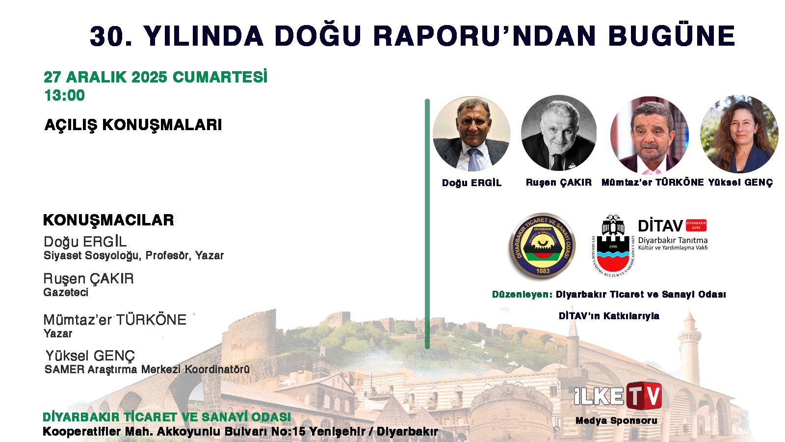 Diyarbakır’da 30’uncu yılında Doğu Raporu ve süreç tartışılıyor