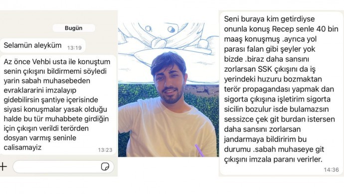 Kürt işçi ‘Siyaset konuştun’ denilerek işten çıkarıldı