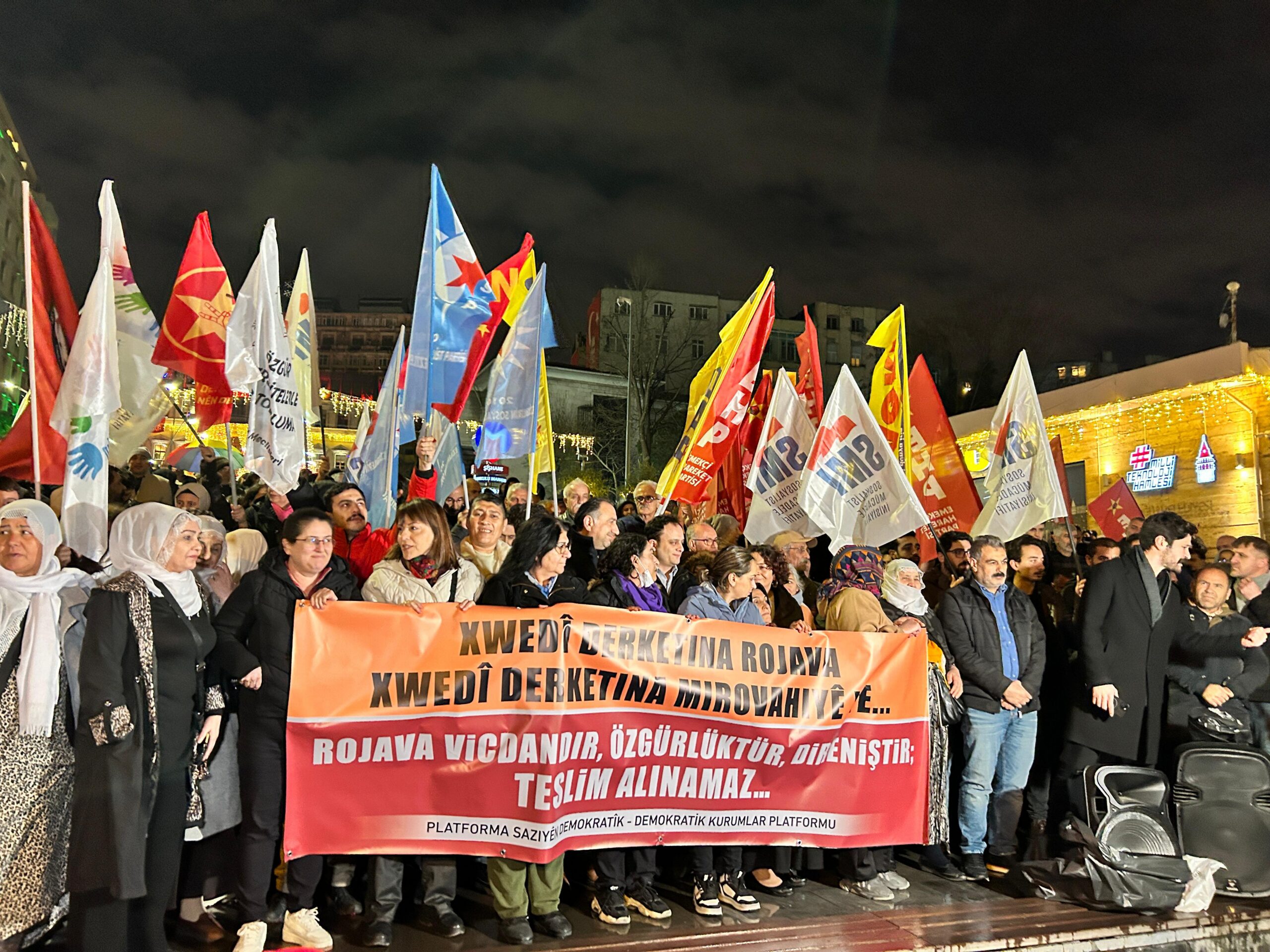 Halep’te Kürtlere yönelik saldırılara İstanbul’da protesto: Polis müdahalesi ve gözaltılar var