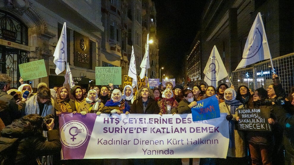 Kadınlar Kuzey ve Doğu Suriye’deki saldırıları protesto etti