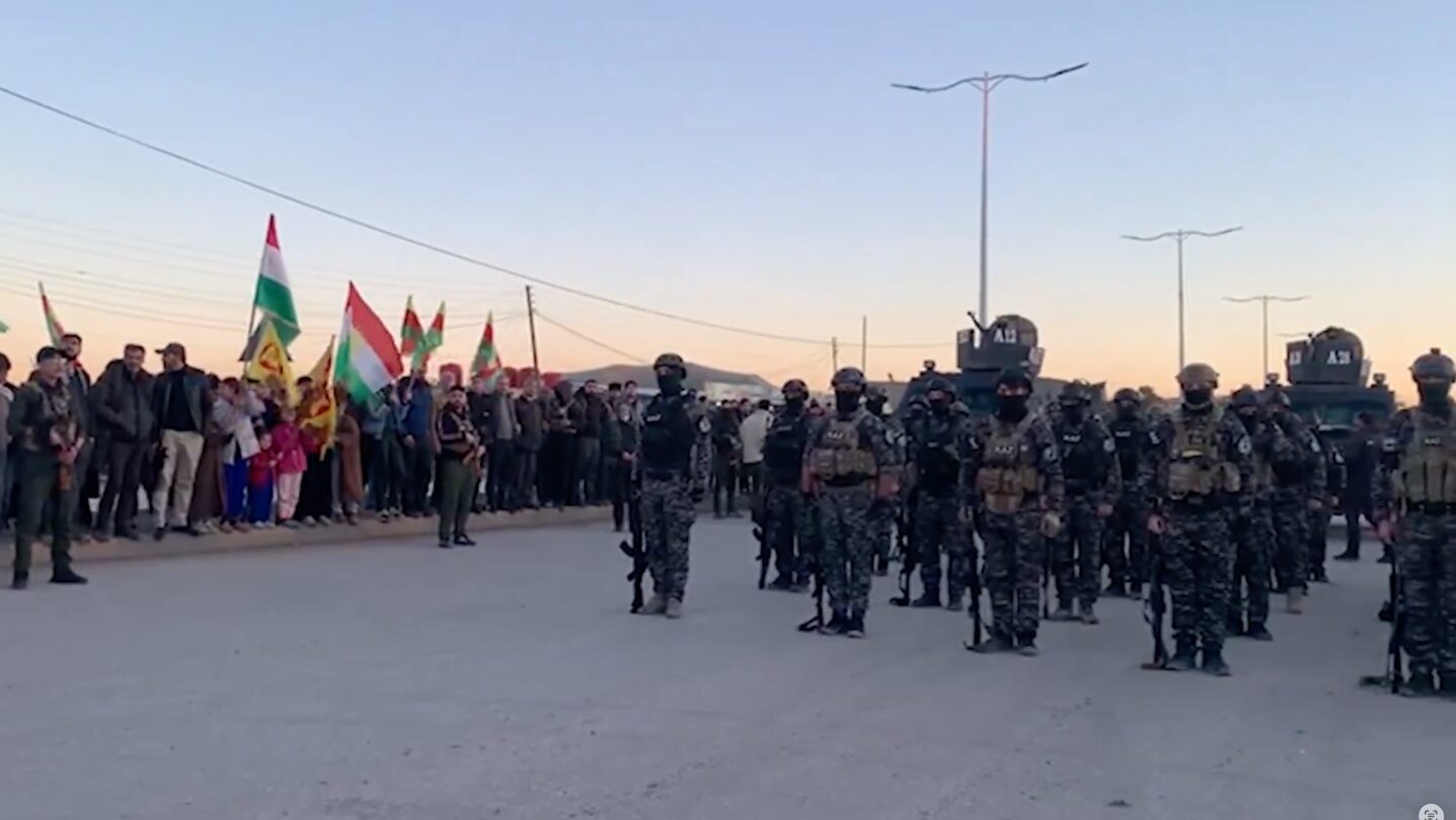 Haseke’nin yeni Kürt valisi Nureddin Ahmed için karşılama töreni hazırlığı