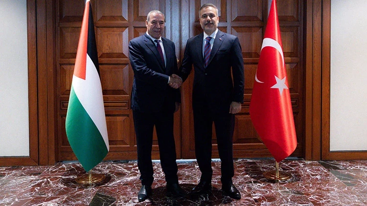 Hakan Fidan, Filistin Devlet Başkanı Yardımcısı Şeyh ile bir araya geldi