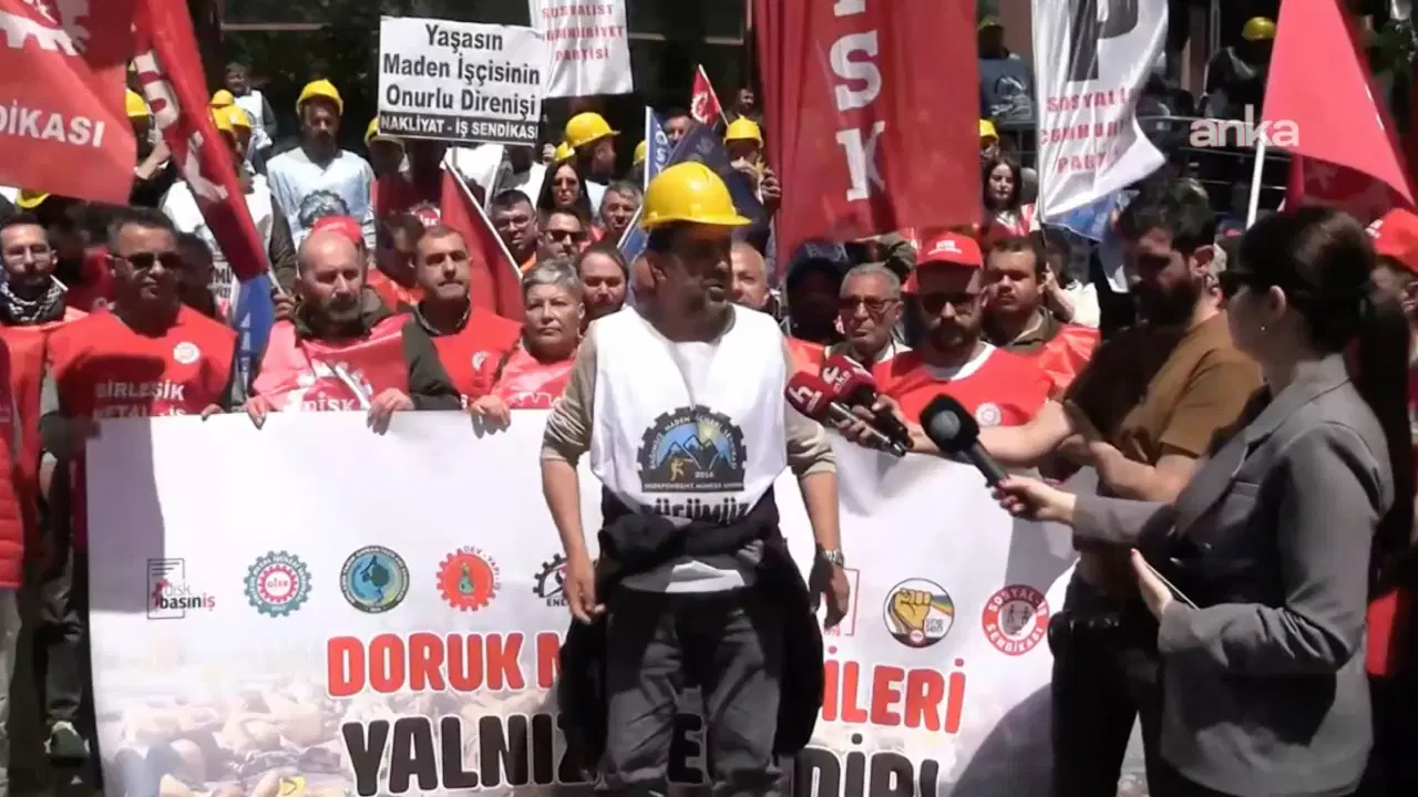 Doruk Maden işçilerinin açlık grevi 7’nci gününde: DİSK’ten dayanışma ziyareti