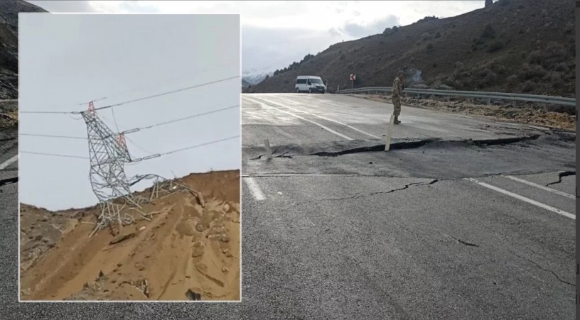 Hakkari’de yağış nedeniyle toprak kayması: Karayolu ikiye bölündü
