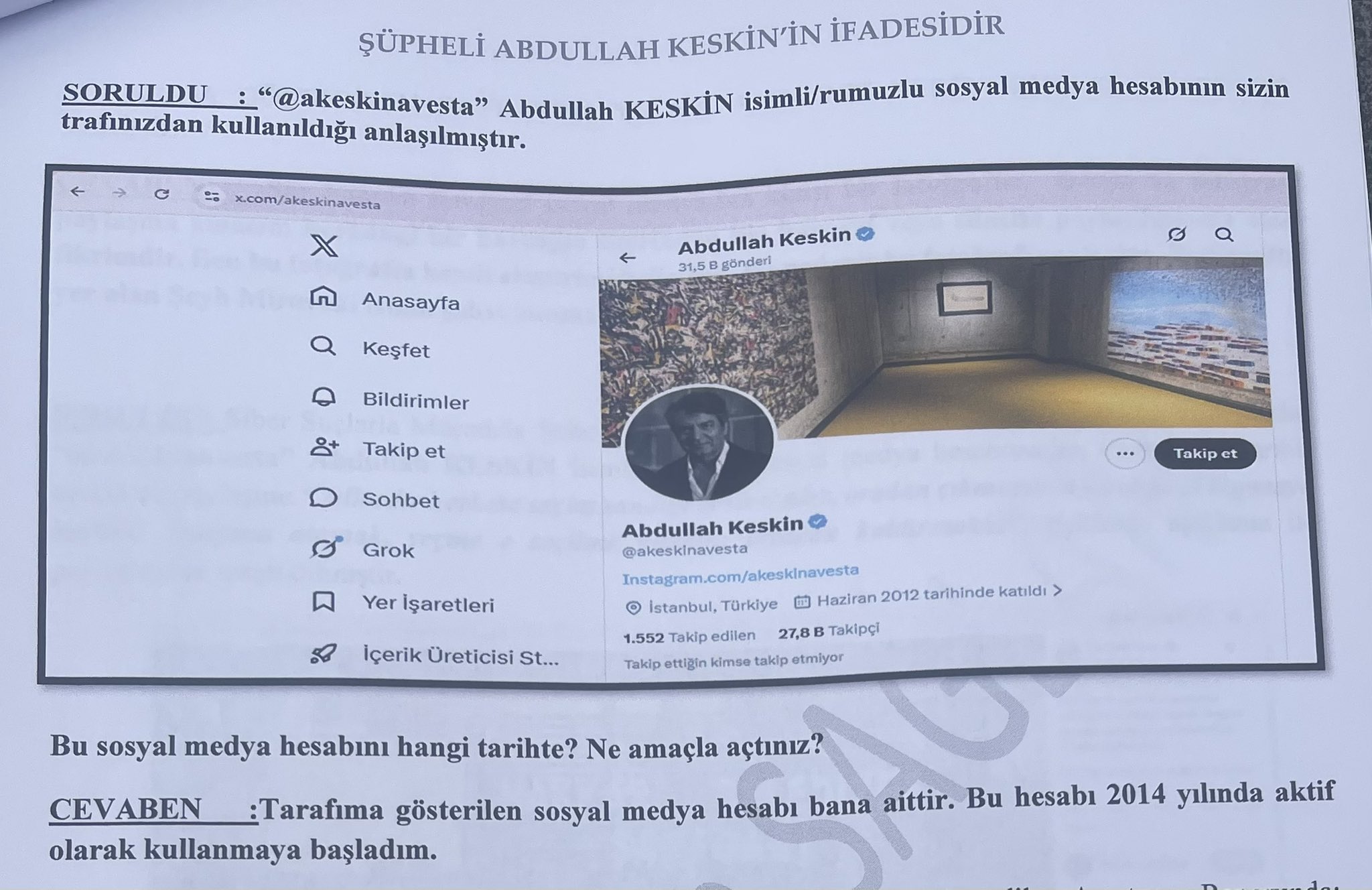 Avesta Yayınları Genel Yayın Yönetmeni Abdullah Keskin ifadeye çağrıldı