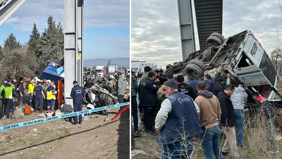 Ankara’da halk otobüsü üst geçide çarptı: Beş ölü, 14 yaralı