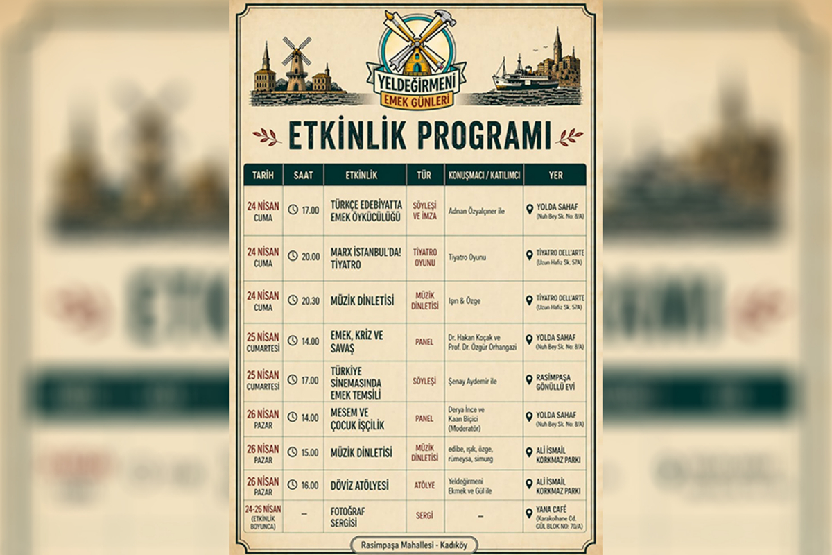 Yeldeğirmeni Emek Günleri başlıyor