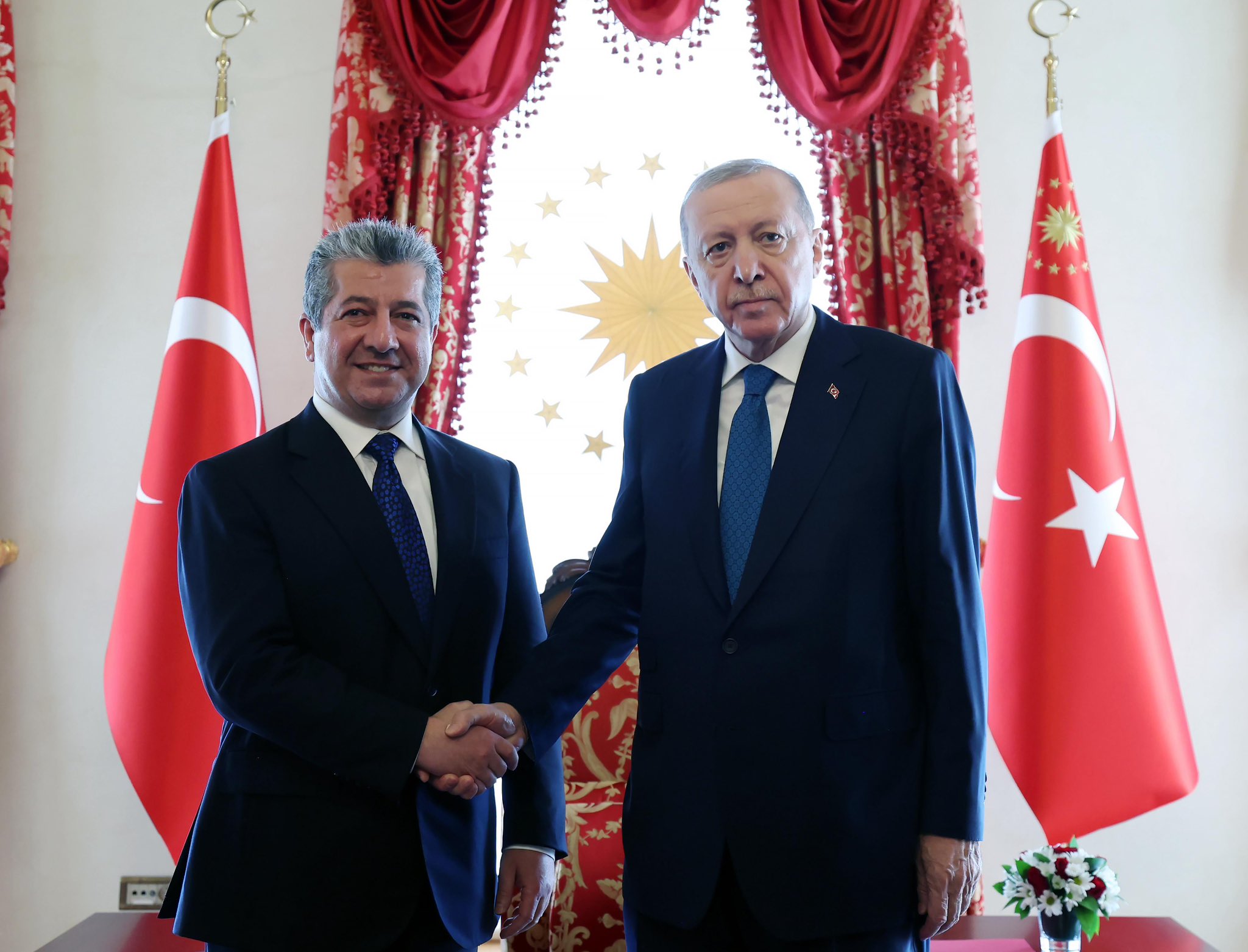 Erdoğan, Kürdistan Bölgesi Başbakanı Mesrur Barzani ile görüştü