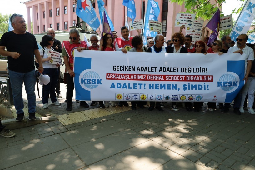 KESK’ten Adalet Bakanlığı önünde protesto: Tutuklular serbest bırakılsın