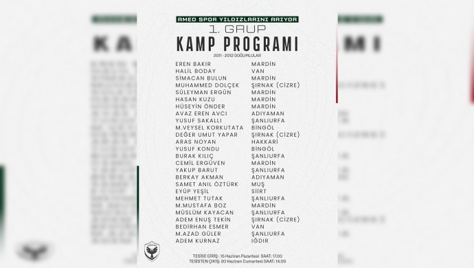 Amedspor Akademi Seçmeleri sonuçları açıklandı: 49 aday seçildi