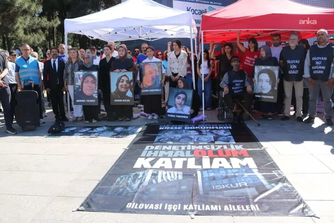 Dilovası’nda 3’ü çocuk 7 işçinin öldüğü yangın için adalet nöbeti sürüyor