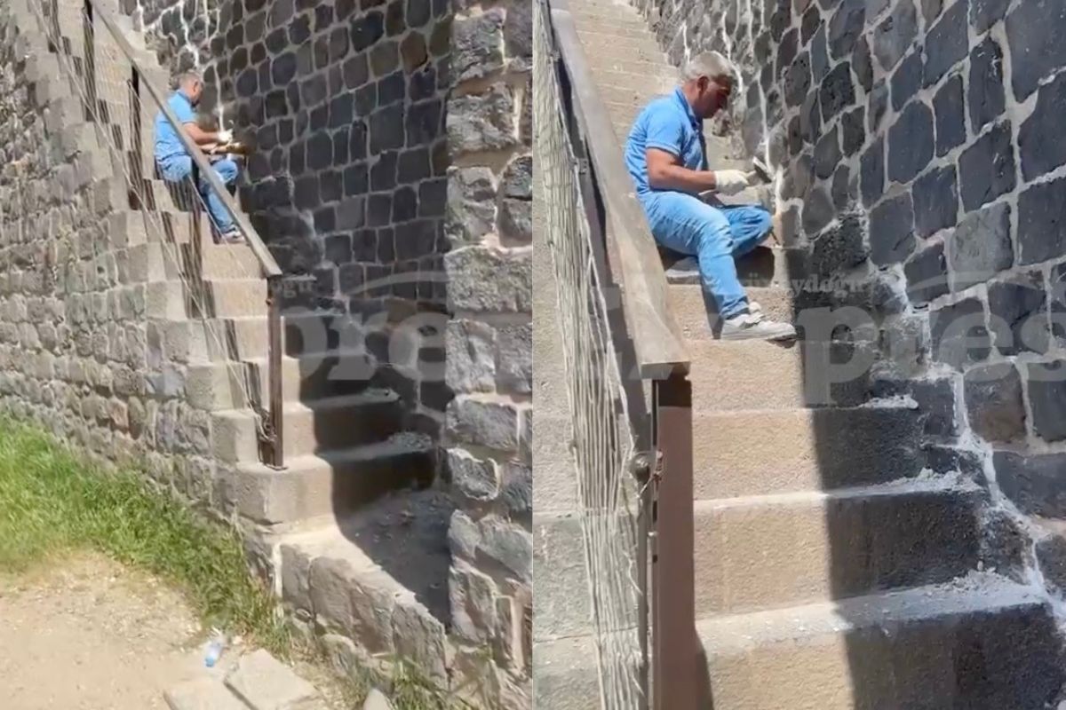 Diyarbakır Surları’nı elektrik tesisatı çekmek için tahrip ettiler