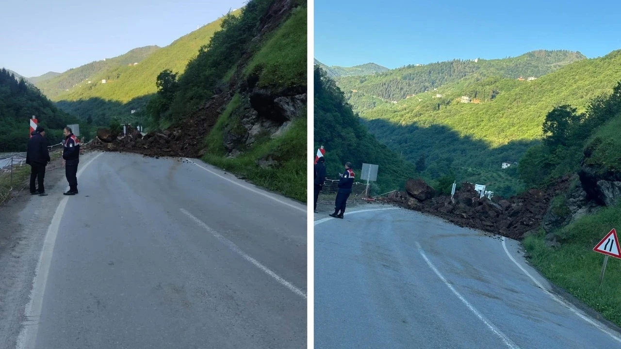 Trabzon-Bayburt karayolu heyelan nedeniyle ulaşıma kapandı