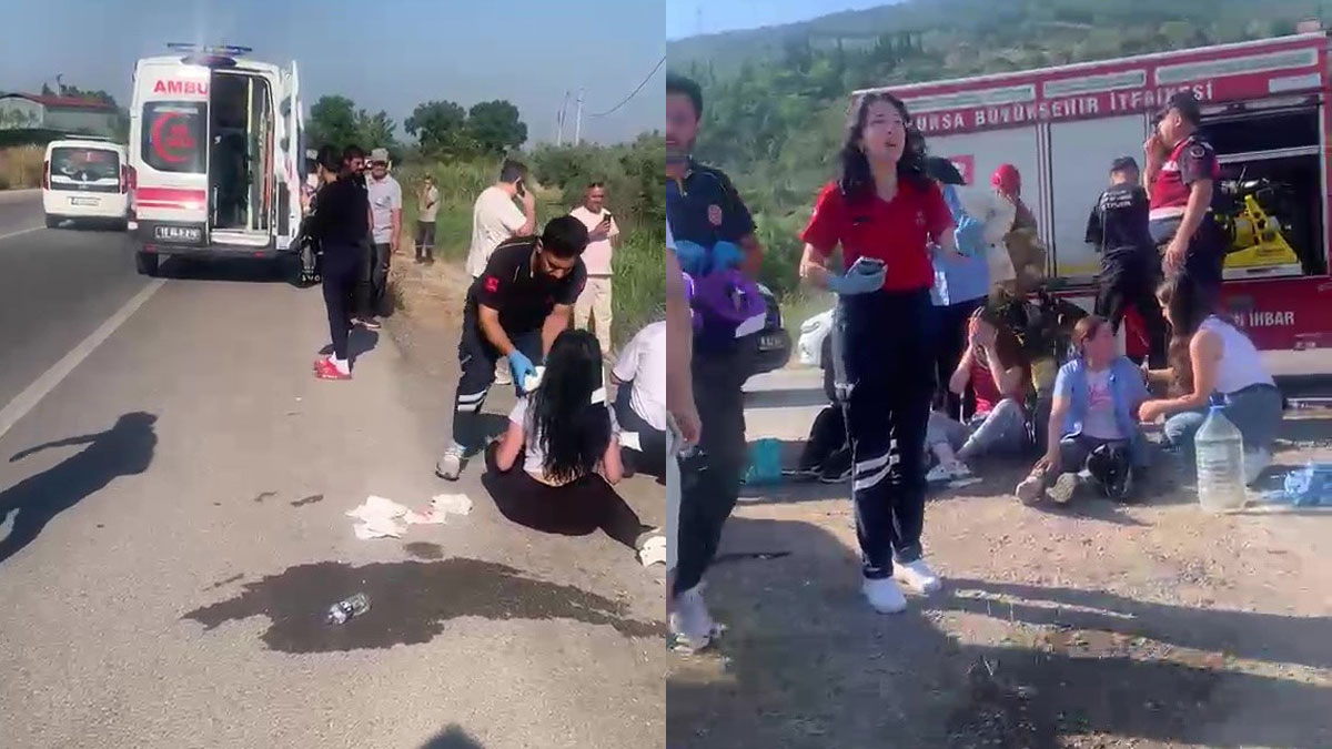 Bursa’da işçi servisi ile SUV tipi araç çarpıştı: 15 yaralı