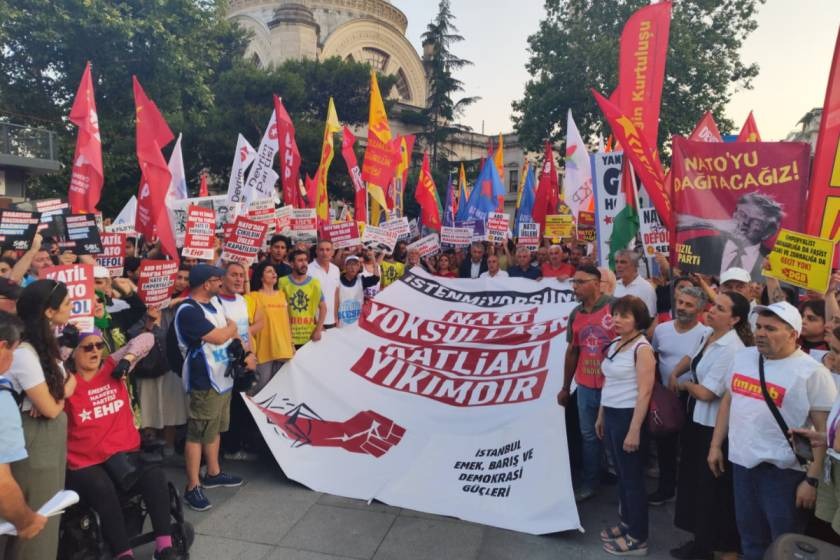 NATO Zirvesi protestoları: Emek, Barış ve Demokrasi Güçleri Dolmabahçe’deydi