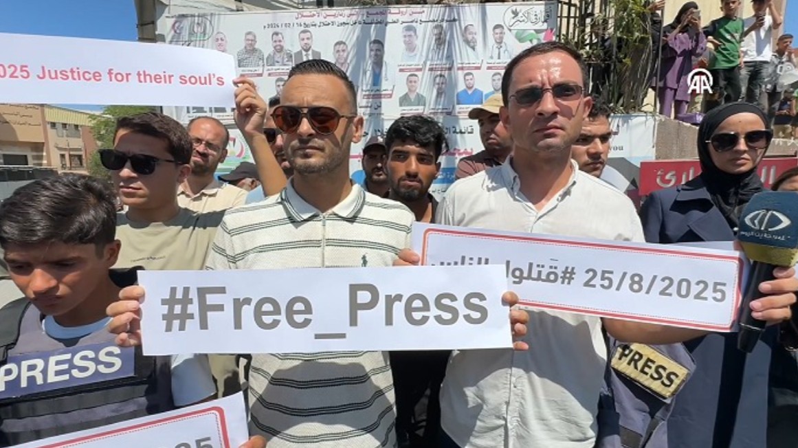 Filistinli gazetecilerden İsrail’e protesto: Hayatını kaybeden gazeteciler anıldı