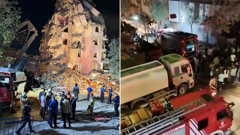 Küçükçekmece’de yıkımı süren binanın çökmesi sonucu 2 kişi yaralandı