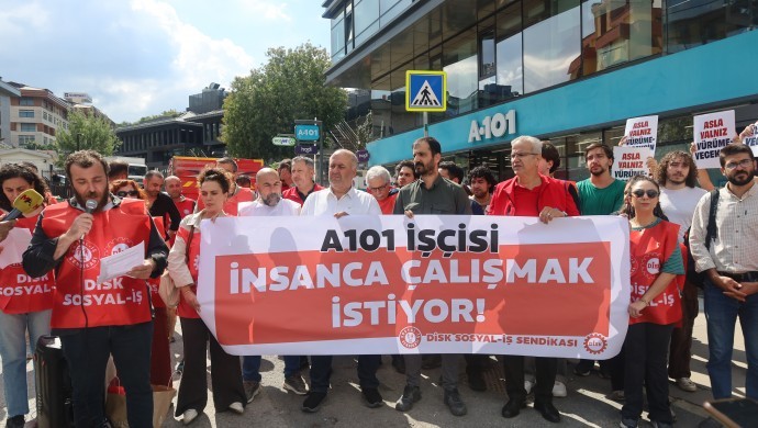 DİSK’ten A101 önünde açıklama: İşçinin içtiği su üzerinden kâr hesabı yapılmaz